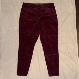 American Eagle Deep Red Corduroy Pants 20 L